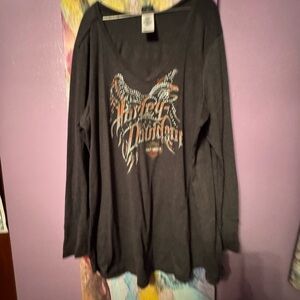 Harley-Davidson Black V-Neck Tee
